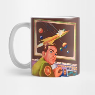 Retro Comics Space Astronaut Spacecraft Vintage Rocket The Cosmic Kings Imaginative Tales Book Cover 1956 Mug